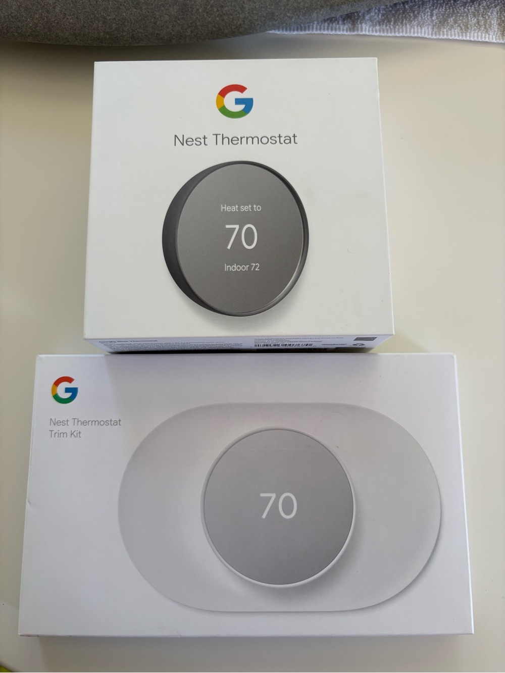 Google Nest Thermostat with Trim Kit - Charcoal and Snow (White)